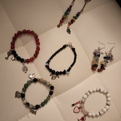 Handmade custom Gemstone Bracelet Or Earrings $16 Ea Or 2/$25