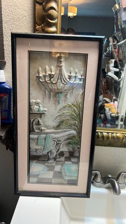Framed Victorian Bathroom Art Print