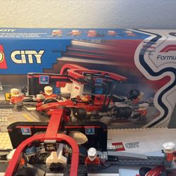 Lego city Ferrari race car pit