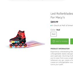 Roller Blades With Rainbow Lights 🌈 (Unworn!) $90 At Macy’s Only $70 Here!!! Special Sale