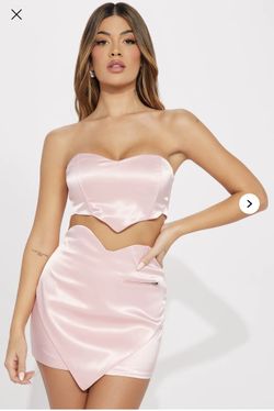 Pink Heart Skirt Set 