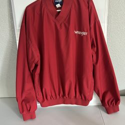 Vintage Wrangler pullover jacket, burgundy/red in excellent condition size large