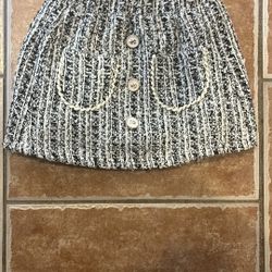 SHEIN Black And White Tweeted Mini Skirt