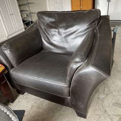 Brown Leather Comfy Chair Excellent Condition