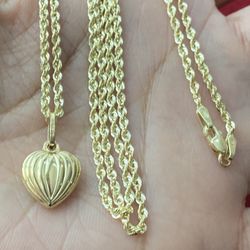 Torzal Con Corazón De 14 Kt 💓24 “ 