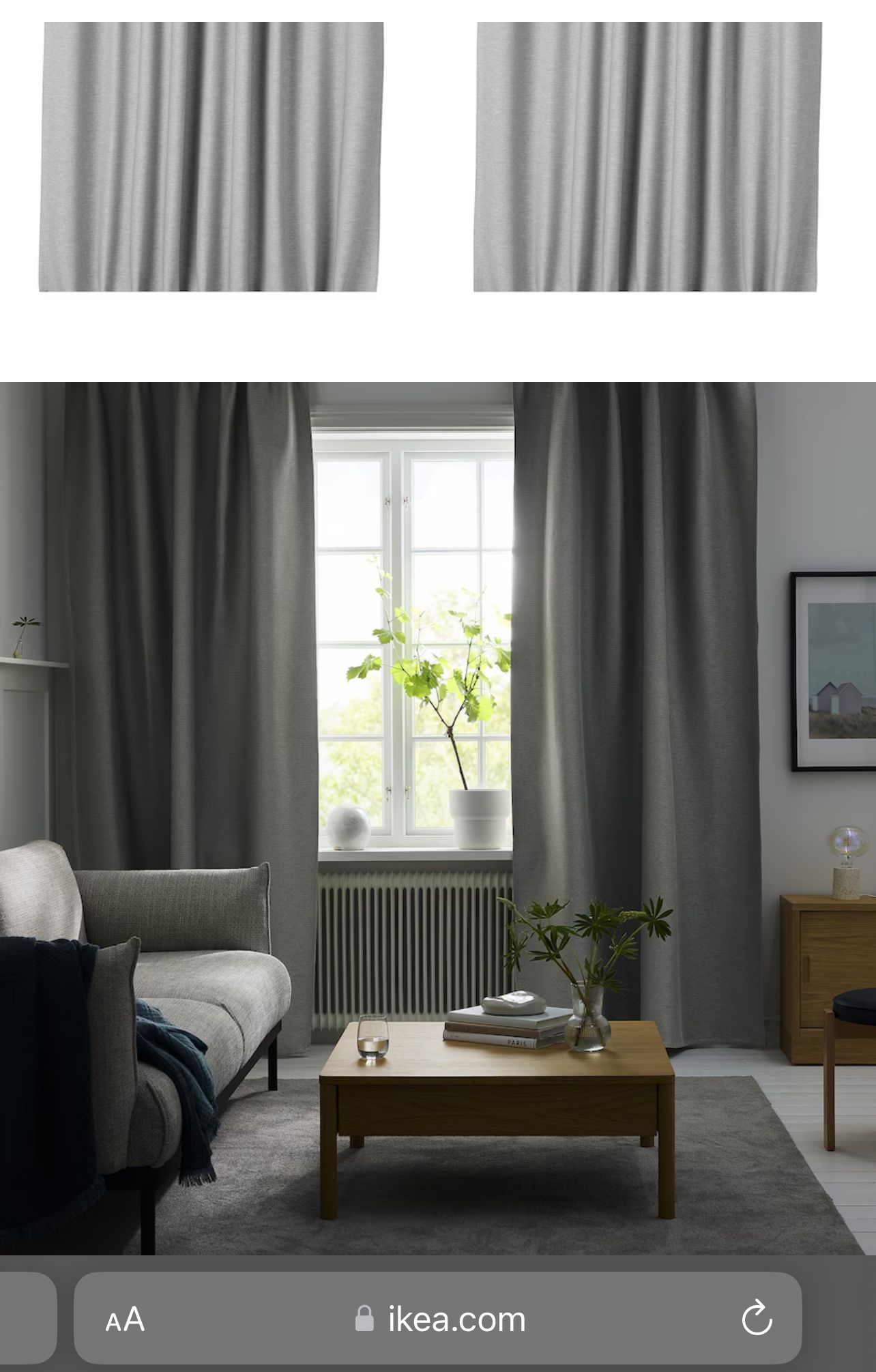 IKEA grey Vilborg Room Darkening Curtains