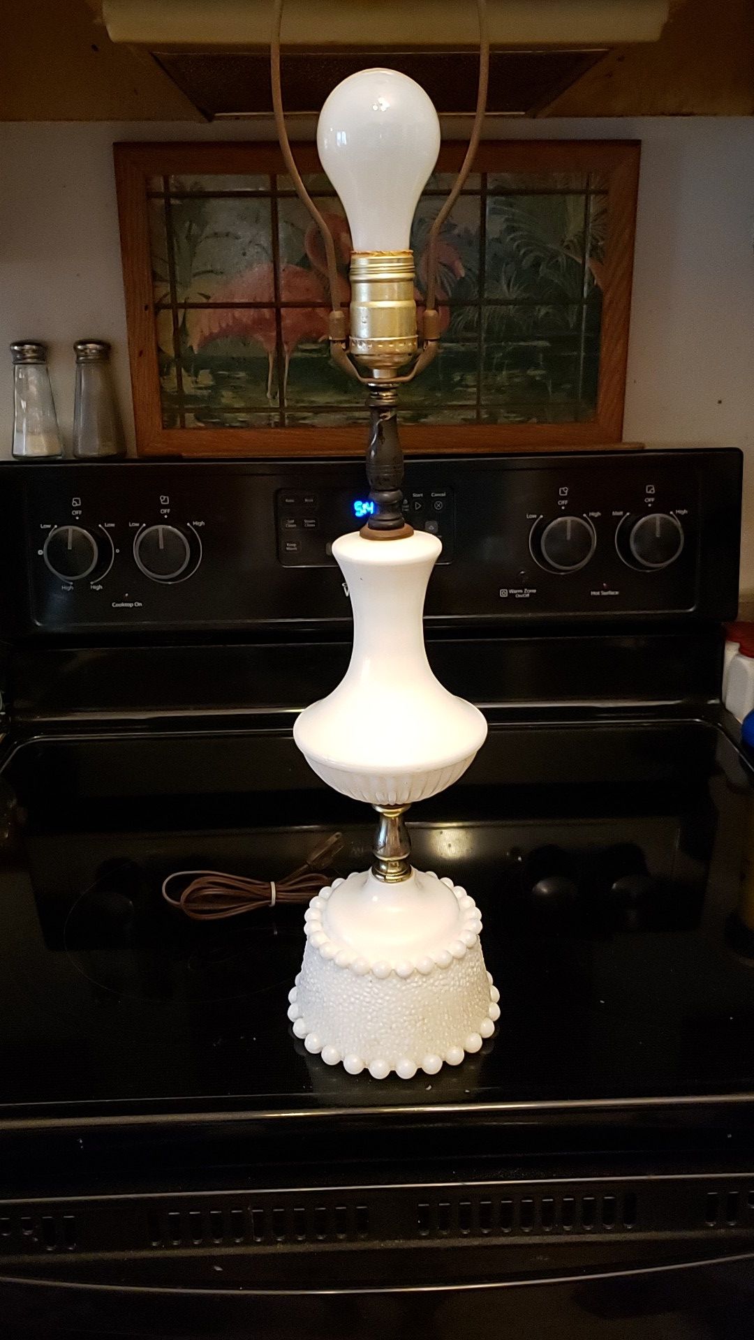 Vintage Milk Glass Lamp