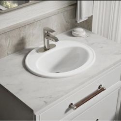 The Bold Look Of Kohler Pennington 20-1/4" Drop-In Vitreous China Bathroom Sink w/ Overflow Drain