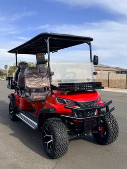 Red 6-Passenger Lifted Golf Cart NEW