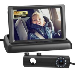 Baby Car Camera, HD Display Baby Car Mirror with Night Vision Feature, 4.3 inch Baby Car Monitor with Wide Clear View, Baby Car Seat Mirror Camera