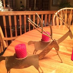 Reindeer Candle Holders Set Of 2