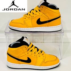 Nike Air Jordan 1 Mid GS University Gold [554725-700] SIZE: 4.5Y
