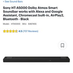 Sony soundbar - Like New