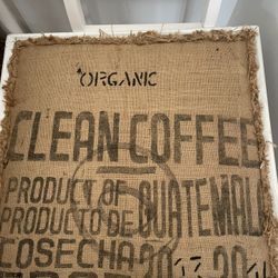 Home Decor, Burlap And Wood Framed