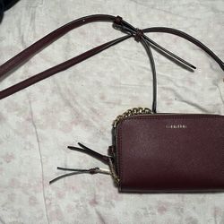 Dark Red Calvin Klein Crossbody Purse