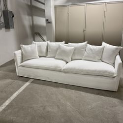 Needs To Be Gone In 24 Hours! - White Linen Sofa 