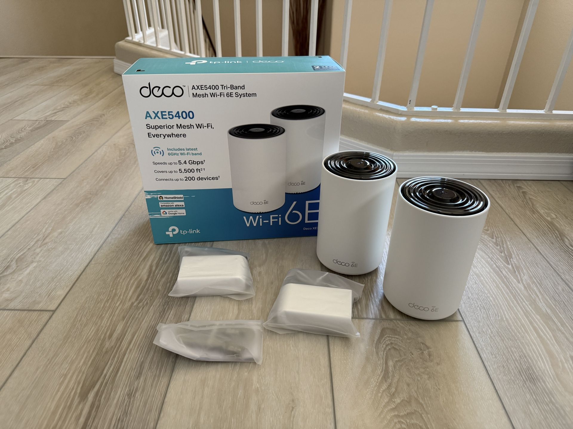 TP Link AXE5400 Tri-Band Mesh WiFi 6E Router Deco XE75 2 Pack