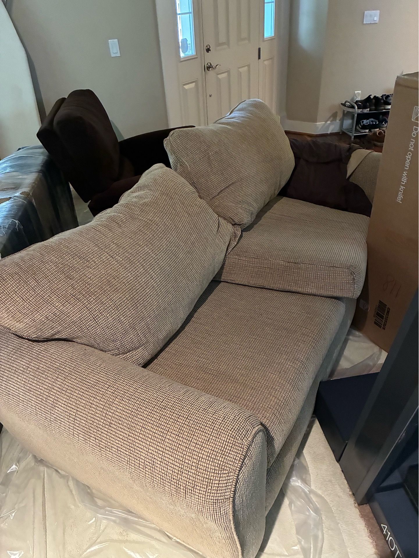 Clean fabric sofa