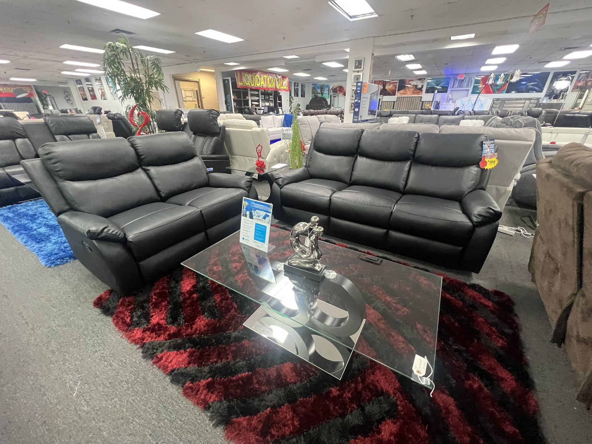 Two piece reclining sofa and love seat 4x recliners $999