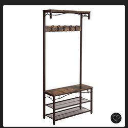Metal Coat Rack Shoe Storage Bench New in box