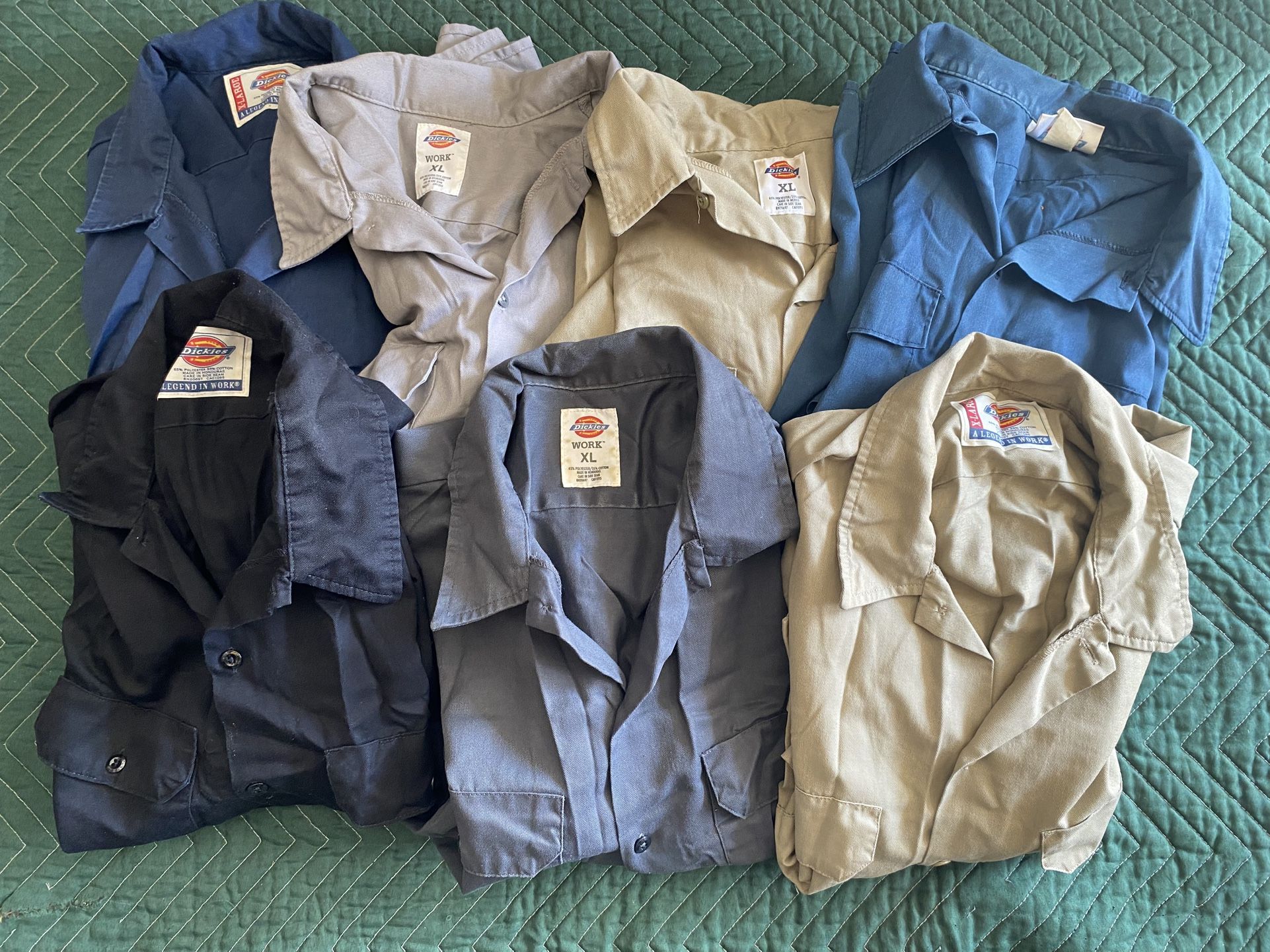 Lot of 7 Mens Dickies Button Down Shirts XL