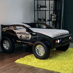 Brand New Black Jeep Design Twin Size Bed Frame 