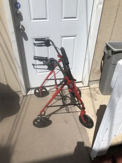 Wheelchair Rollator Rolling Walker, Red Black Friday $50.00 Till December 1,2025