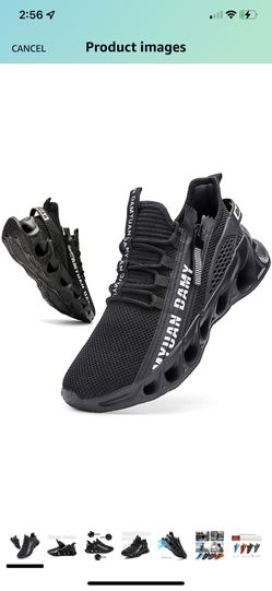 Brand new FUJEAK Mens Running Shoes Fashion Sneakers Gym Athletic Workout Cross Training Sport Comfortable Walking Tennis Shoes Color: Black Us Size :