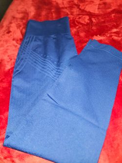 Viral butt scrunch Blue High-Waist Seamless Leggings
