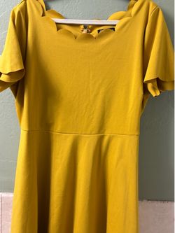 Unique parlor, mustard dress size 2X