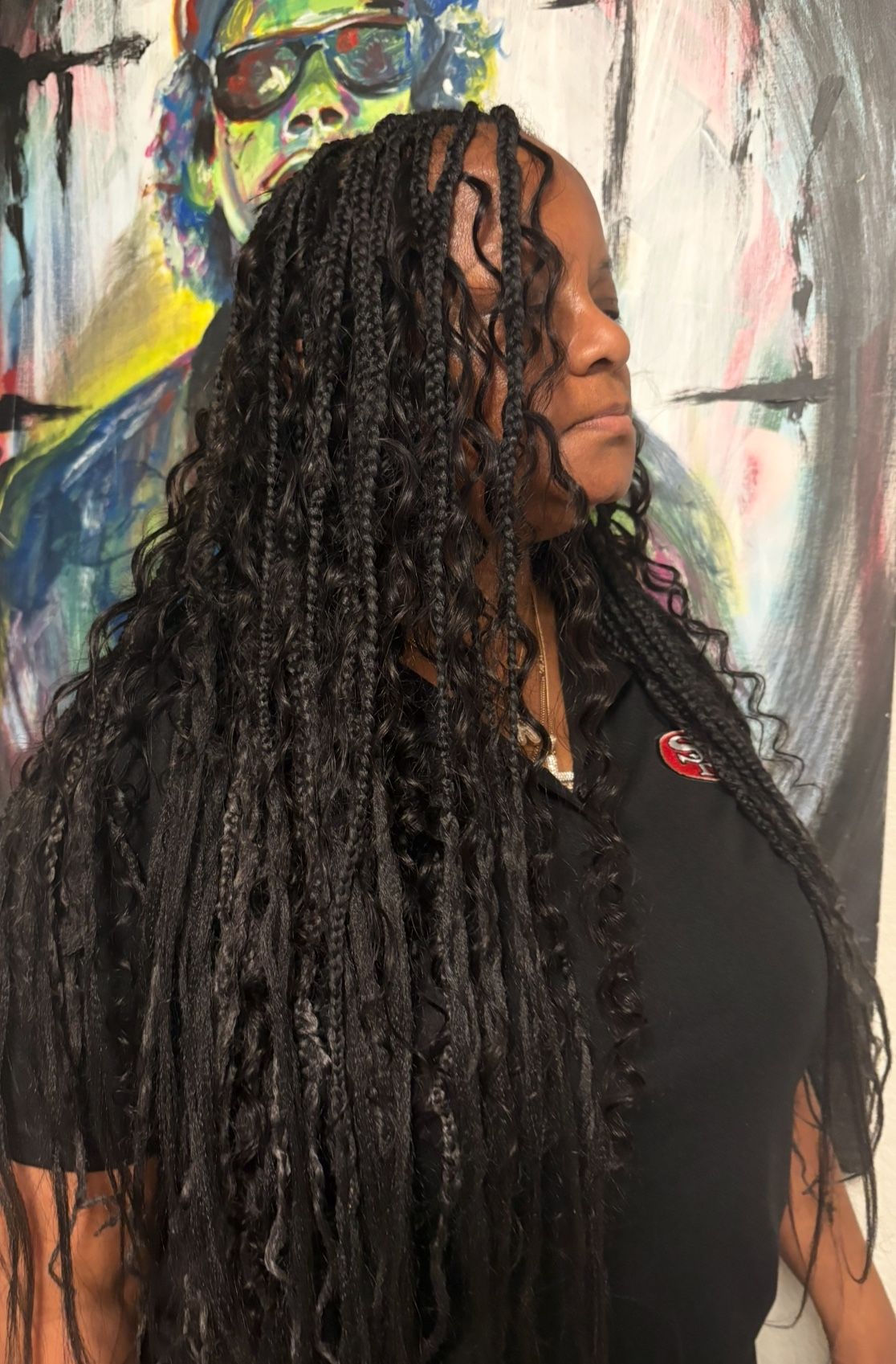 Boho knotless braids