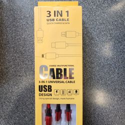 3-in-1 Universal Cable For Iphone, Android, Camera
