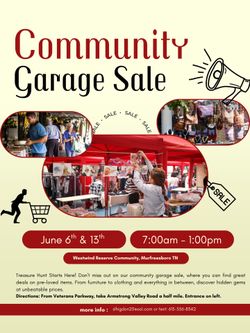 Westwind Reserve Community Yard Sale