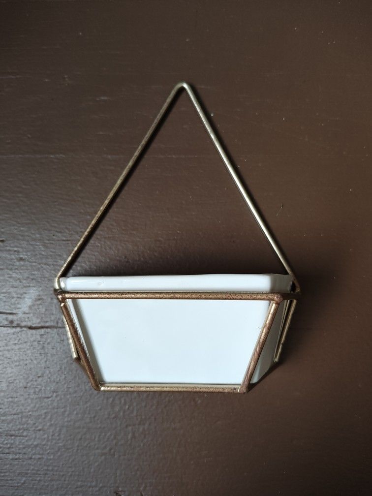 Small Metal And Ceramic Planter
