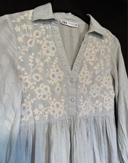 Zara light blue mini dress