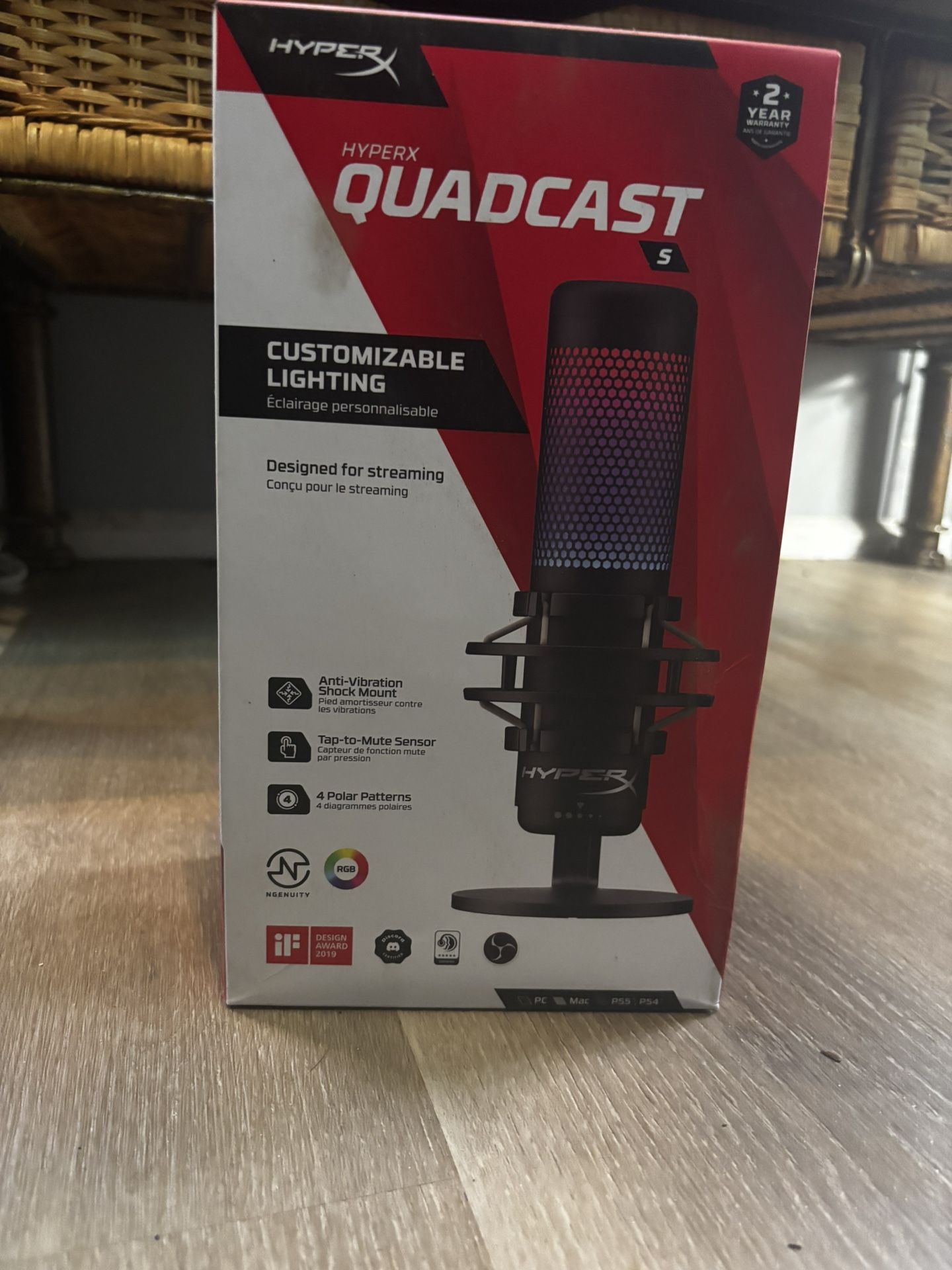 HyperX QuadCast S - USB Microphone - RGB Lighting