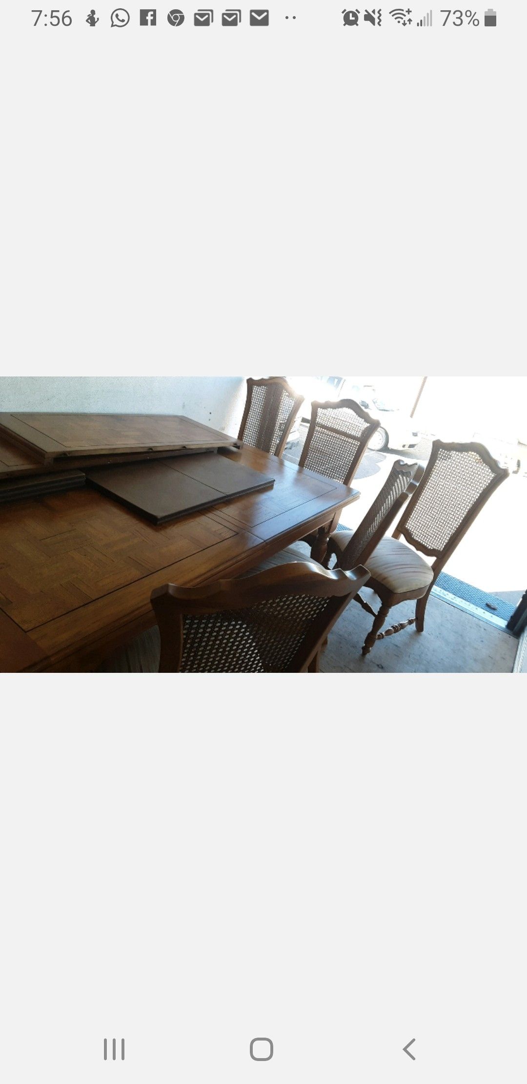 Maple wood table and 7 chairs