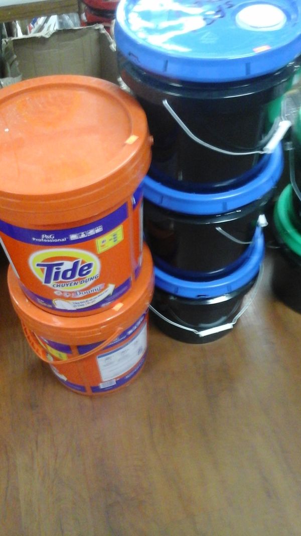 5 gallon Tide buckets powder, Gain pod buckets, Tide pod buckets, 35