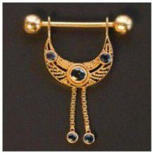 Handcrafted 22ct Gold Nipple Rings With Blue Sapphires