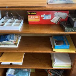 2  Oak Shelves 44”high By 39” Wide (depth 1 Ft) Deep