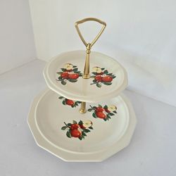 Vintage 2-tier Dessert Ceramic Tray