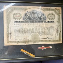 United cigar stores co. Stock certificate 1929 rare