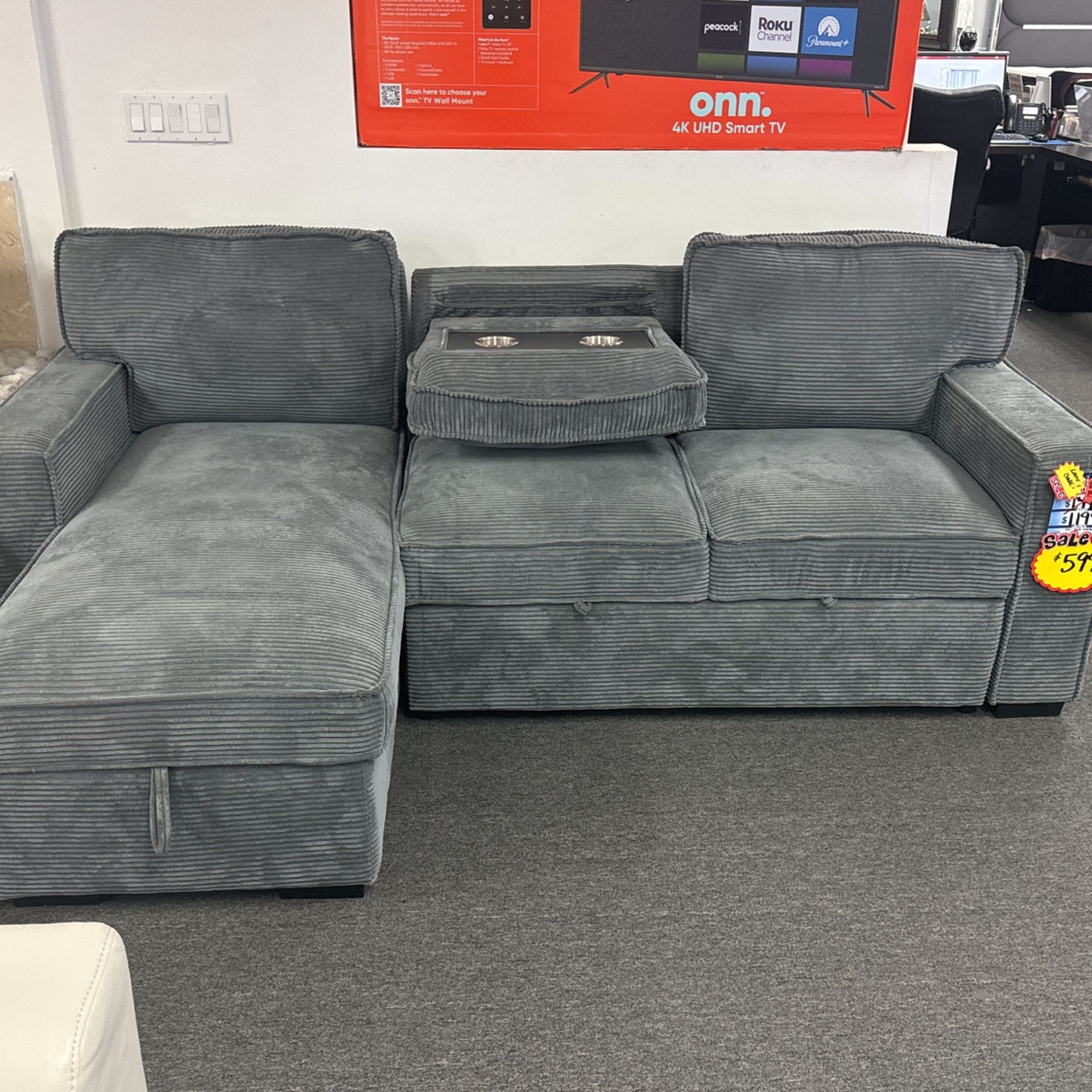 Sleeper Sofa Sectionals In Stock Now ✅ Available In Light & Dark Grey 50% Off Only $699