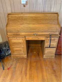 Oak Roll Top Desk