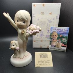 Precious Moments 1997 Collectors Club Figurine God Bless You With Bouquets of Victory Limited Edition