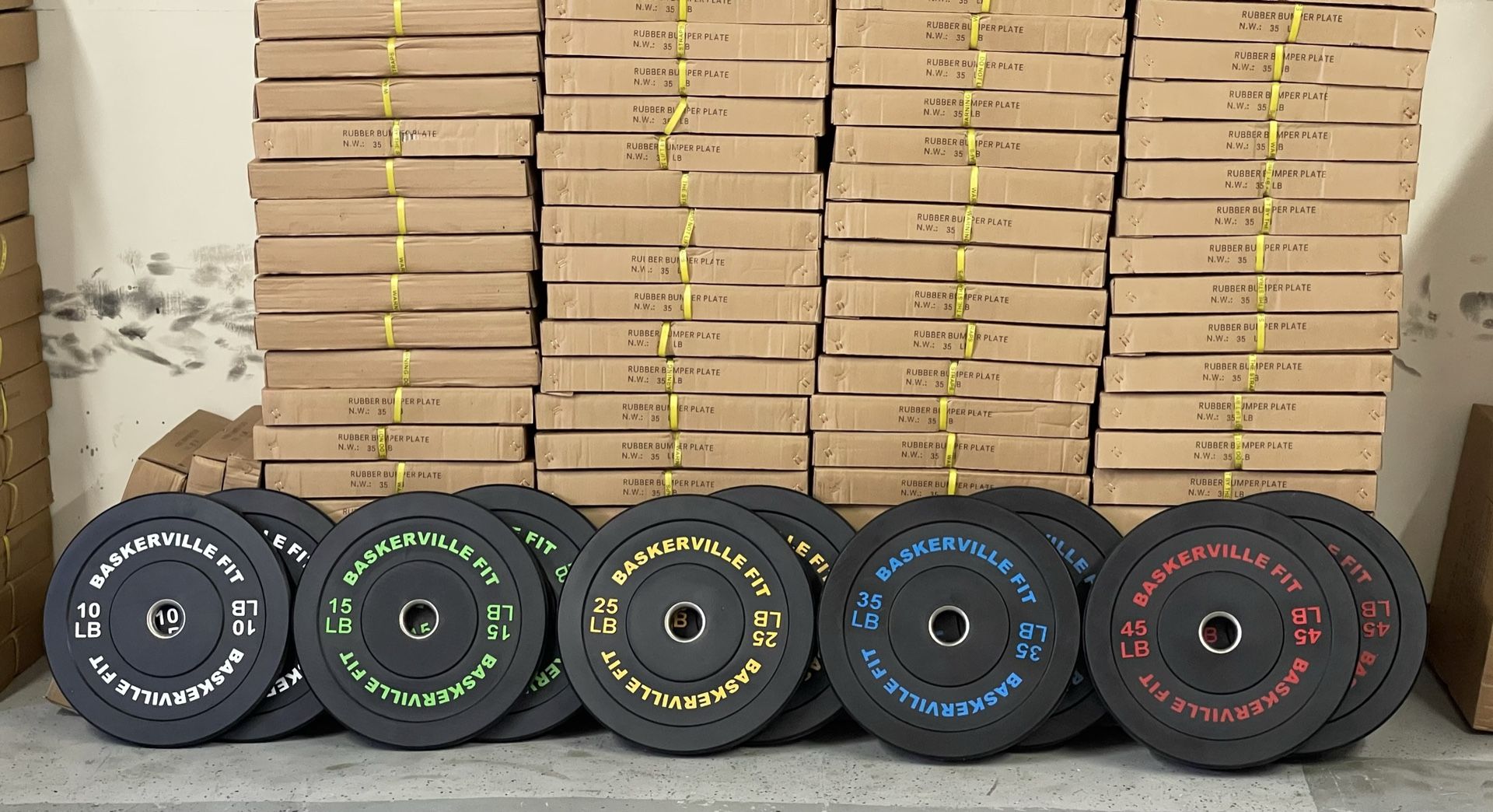 CrossFit Bumper plates Complete set 260lbs Brand New still in the box! 2 10lb 2 15lb 2 25lb 2 35lb 2 45lb 