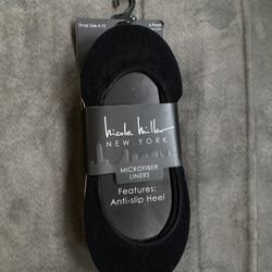 BRAND NEW 6 PACK MICROFIBER LINERS WITH ANTI SLIP HEEL SHOE SIZE 4-10