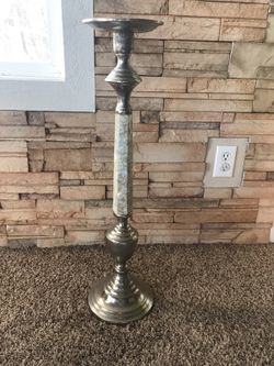 Silver and Mother of Pearl Candle Holder 29" Tall New for Pier 1