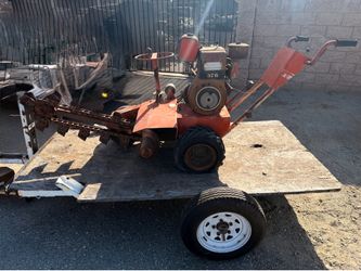 Ditch witch trencher digging machine and trailer