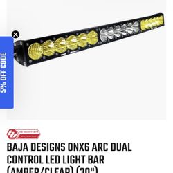 Baja Designs OnX6 Arc Dual Control LED Light Bar (Amber/Clear) (30")